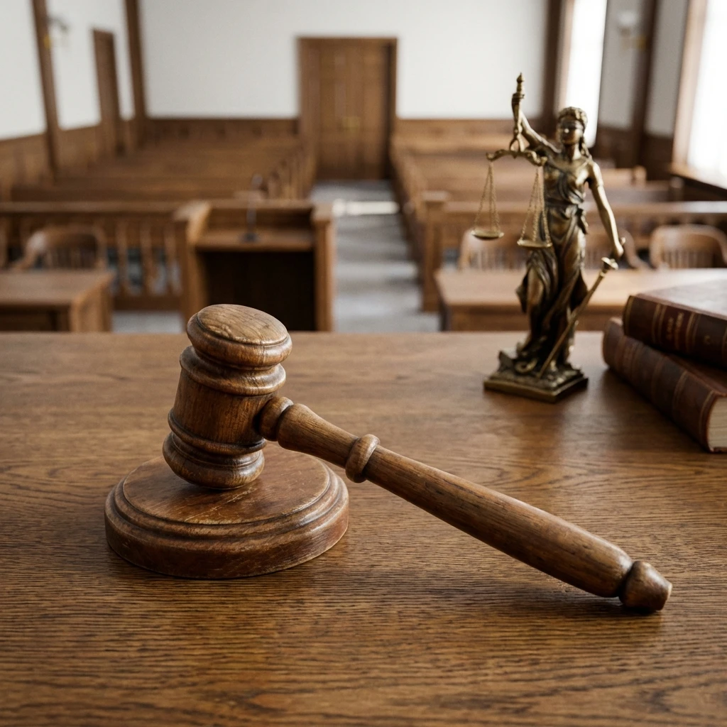 Mazo de juez y expediente